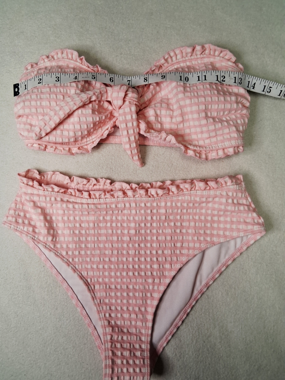 Pink Ruffle Bandeau Bikini Set - Picture 4 of 7